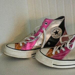 CONVERSE CHUCK TAYLOR 70 HITOP METALLIC PINK GOLD RAINBOW SIZE 9